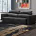 Sofá Decorativo Monica 3 Lugares Sala de estar 252cm Reclinável e Retrátil Couro Preto G40 - Gran Belo