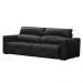 Sofá Decorativo Monica 3 Lugares Sala de estar 252cm Reclinável e Retrátil Couro Preto G40 - Gran Belo