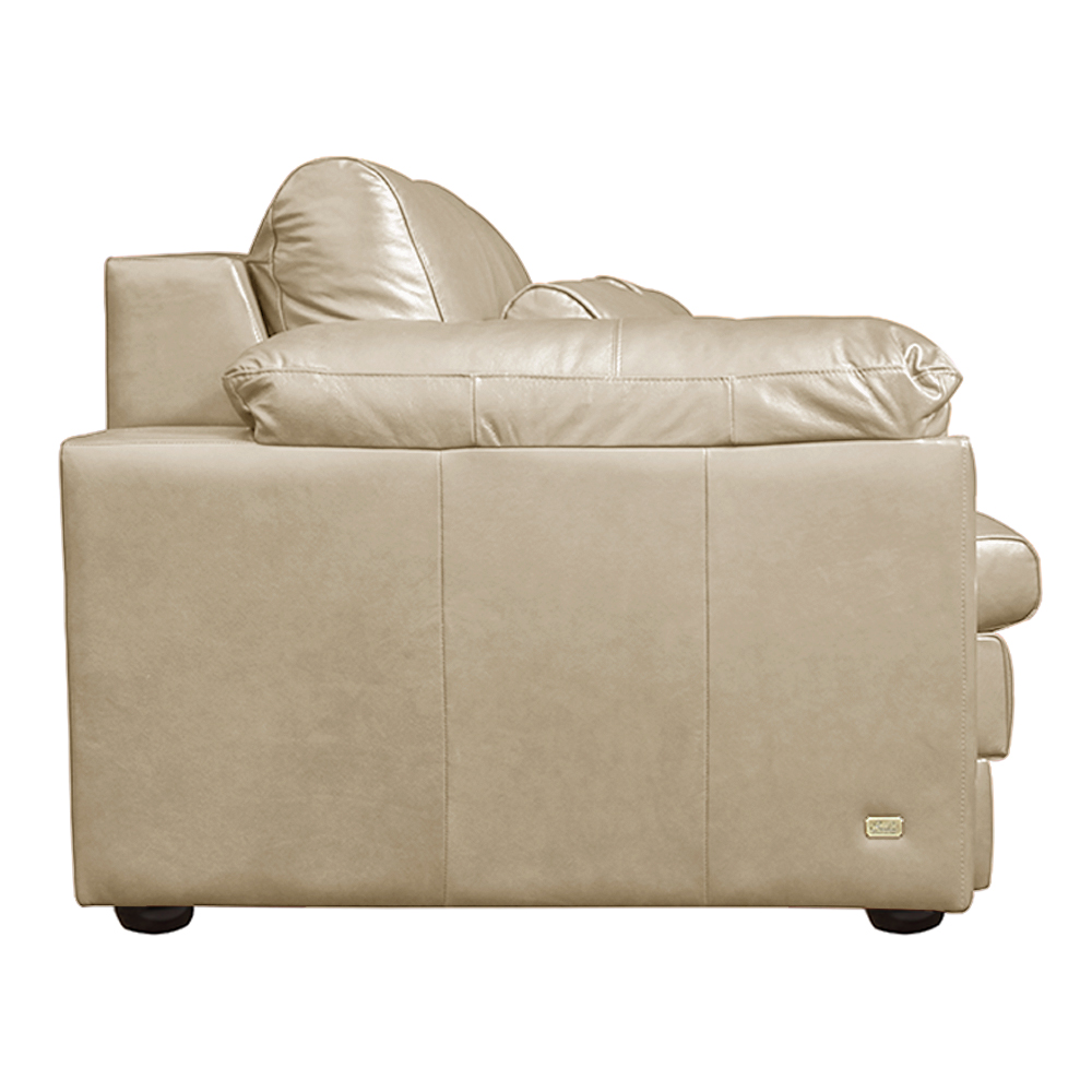 Sofá Decorativo Piece Bipartido Retrátil Sala de Estar 175cm Couro Bege G58 - Gran Belo