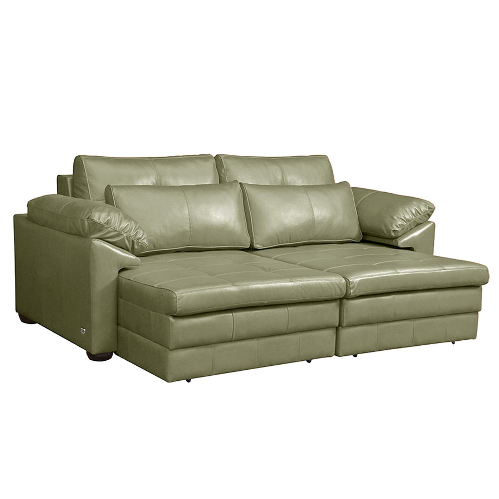 Sofá Decorativo Piece Bipartido Retrátil Sala de Estar 175cm Couro Fendi G58 - Gran Belo