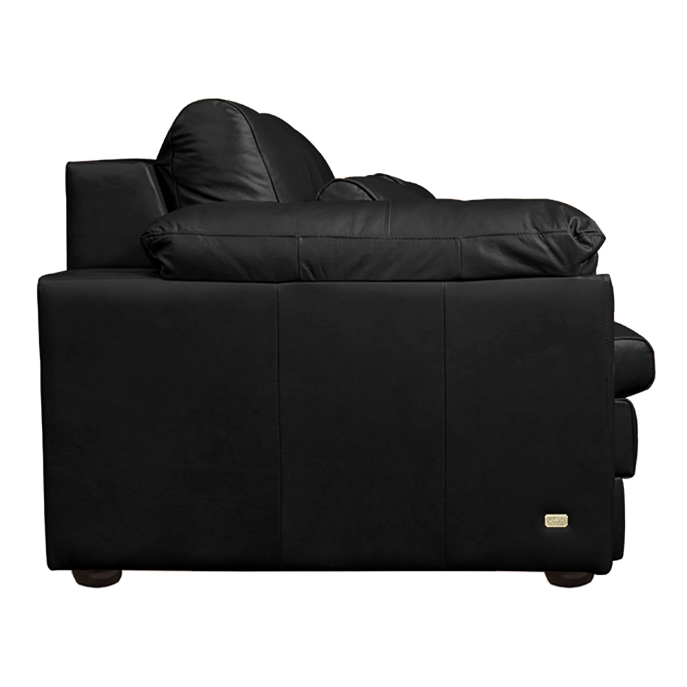 Sofá Decorativo Piece Bipartido Retrátil Sala de Estar 175cm Couro Preto G58 - Gran Belo