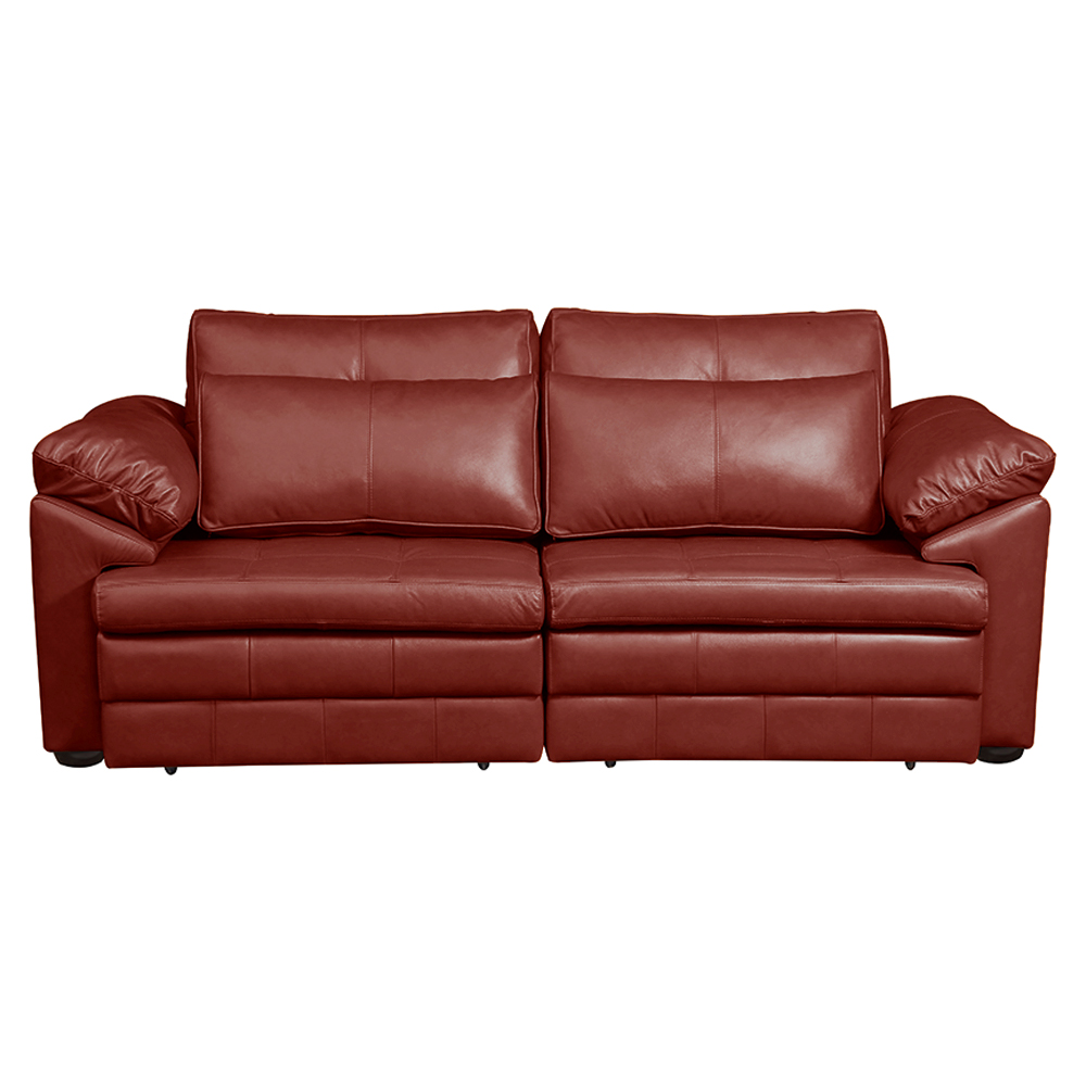 Sofá Decorativo Piece Bipartido Retrátil Sala de Estar 175cm Couro Vermelho G58 - Gran Belo