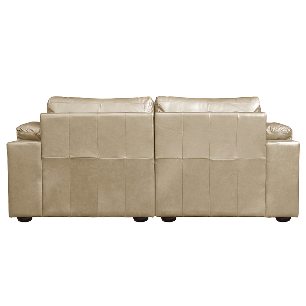 Sofá Decorativo Piece Bipartido Retrátil Sala de Estar 215cm Couro Bege G58 - Gran Belo
