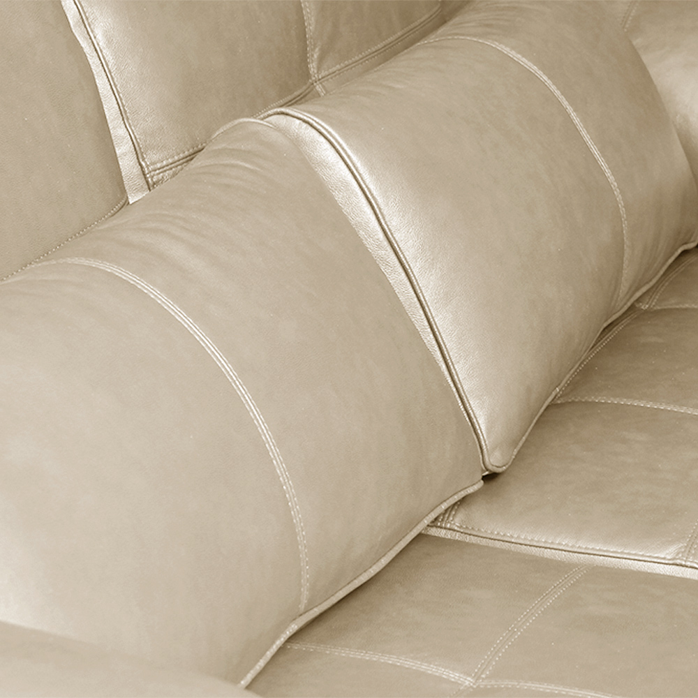 Sofá Decorativo Piece Bipartido Retrátil Sala de Estar 215cm Couro Bege G58 - Gran Belo
