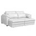 Sofá Decorativo Piece Bipartido Retrátil Sala de Estar 215cm Couro Branco G58 - Gran Belo