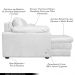 Sofá Decorativo Piece Bipartido Retrátil Sala de Estar 215cm Couro Branco G58 - Gran Belo