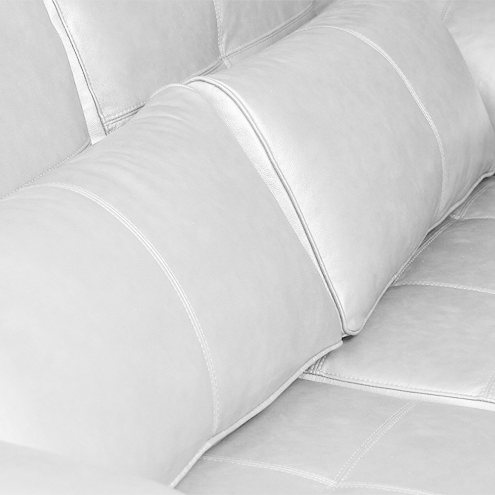 Sofá Decorativo Piece Bipartido Retrátil Sala de Estar 215cm Couro Branco G58 - Gran Belo