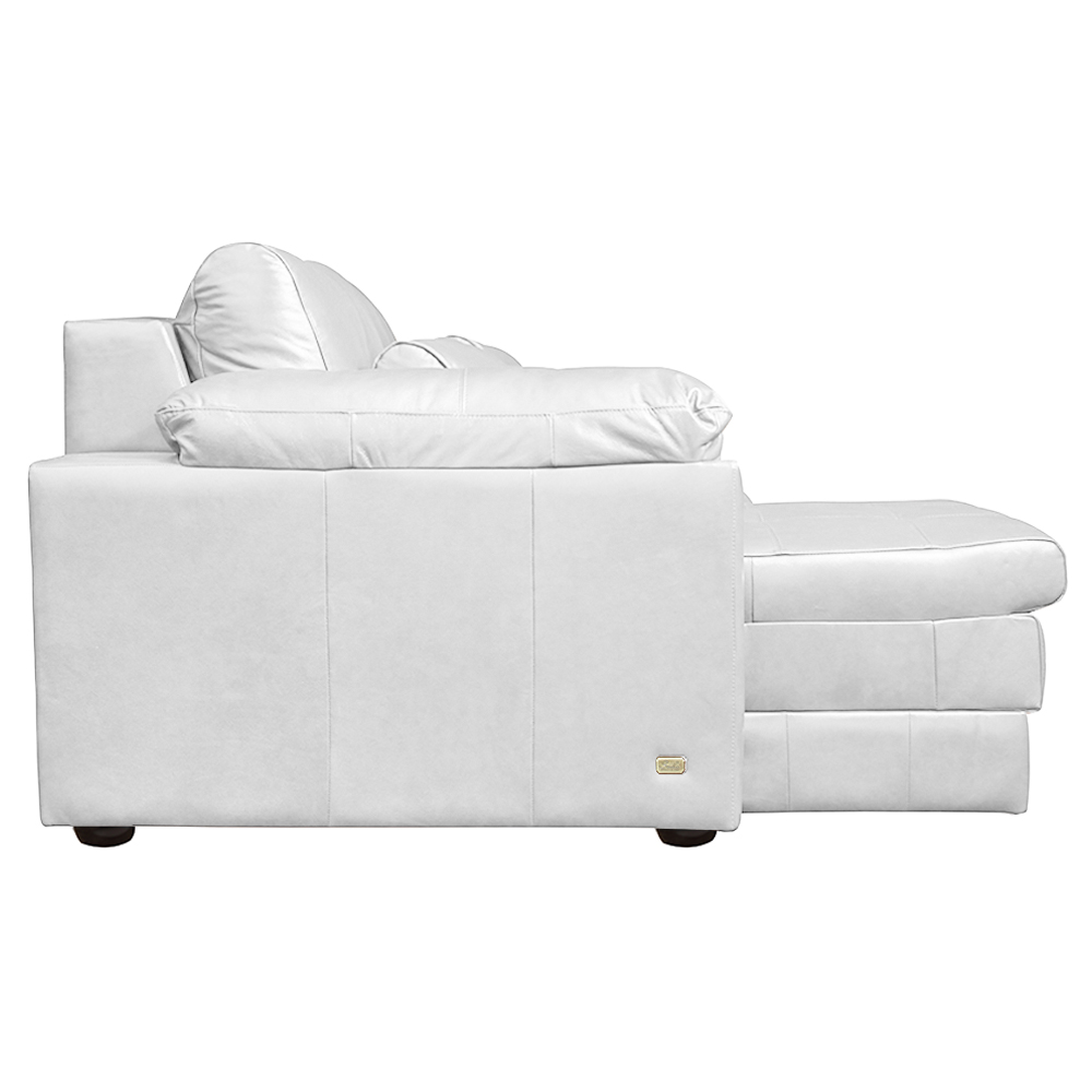 Sofá Decorativo Piece Bipartido Retrátil Sala de Estar 215cm Couro Branco G58 - Gran Belo