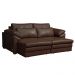 Sofá Decorativo Piece Bipartido Retrátil Sala de Estar 215cm Couro Caramelo G58 - Gran Belo