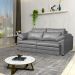Sofá Decorativo Piece Bipartido Retrátil Sala de Estar 215cm Couro Cinza G58 - Gran Belo