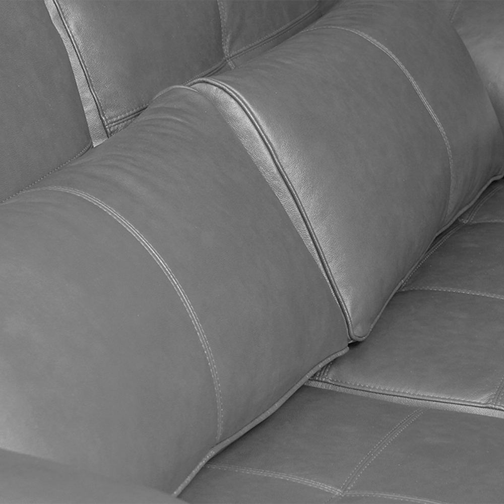 Sofá Decorativo Piece Bipartido Retrátil Sala de Estar 215cm Couro Cinza G58 - Gran Belo