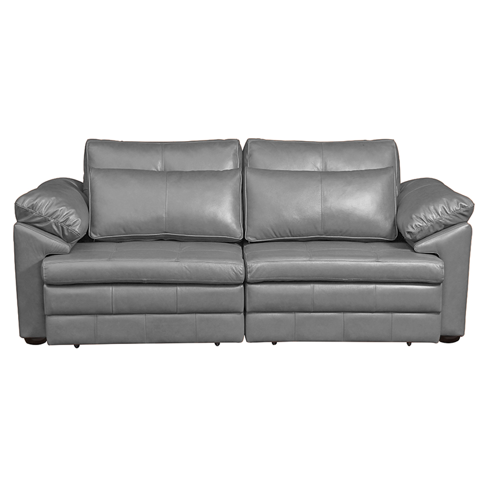 Sofá Decorativo Piece Bipartido Retrátil Sala de Estar 215cm Couro Cinza G58 - Gran Belo