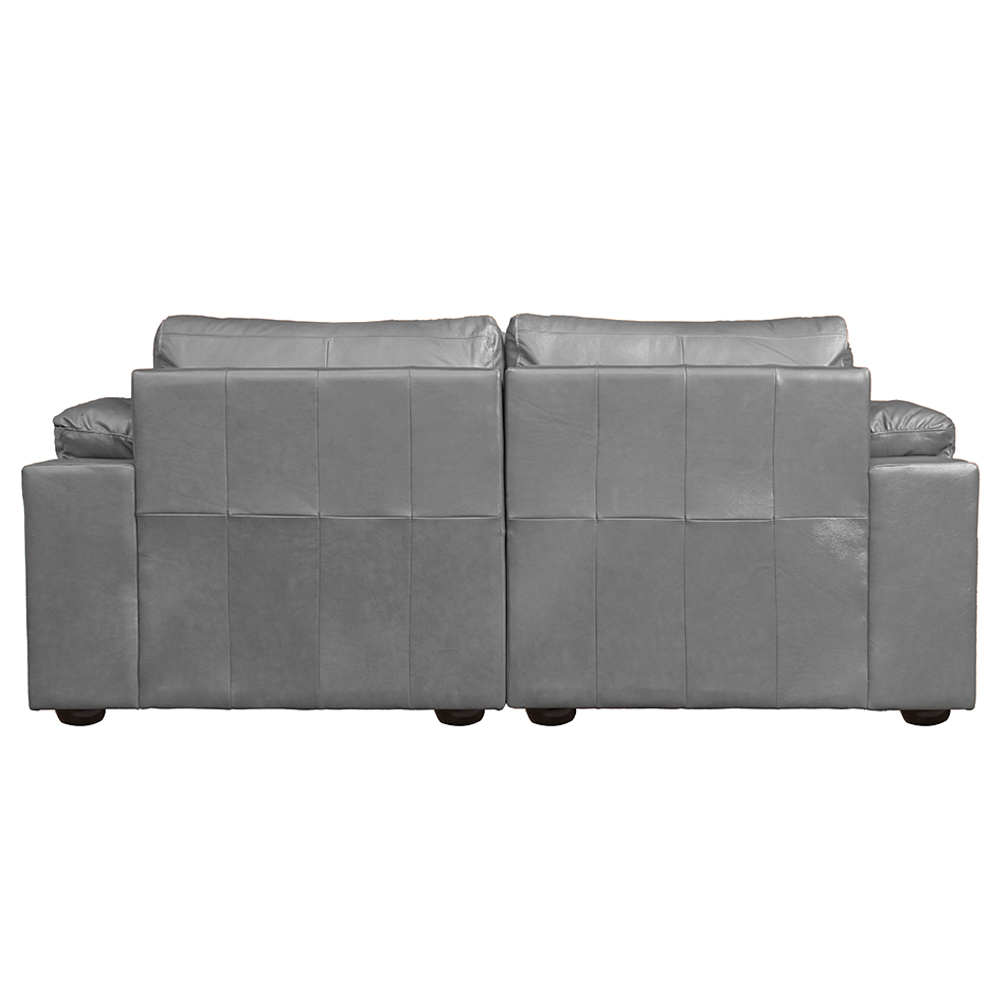 Sofá Decorativo Piece Bipartido Retrátil Sala de Estar 215cm Couro Cinza G58 - Gran Belo