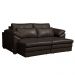 Sofá Decorativo Piece Bipartido Retrátil Sala de Estar 215cm Couro Marrom G58 - Gran Belo