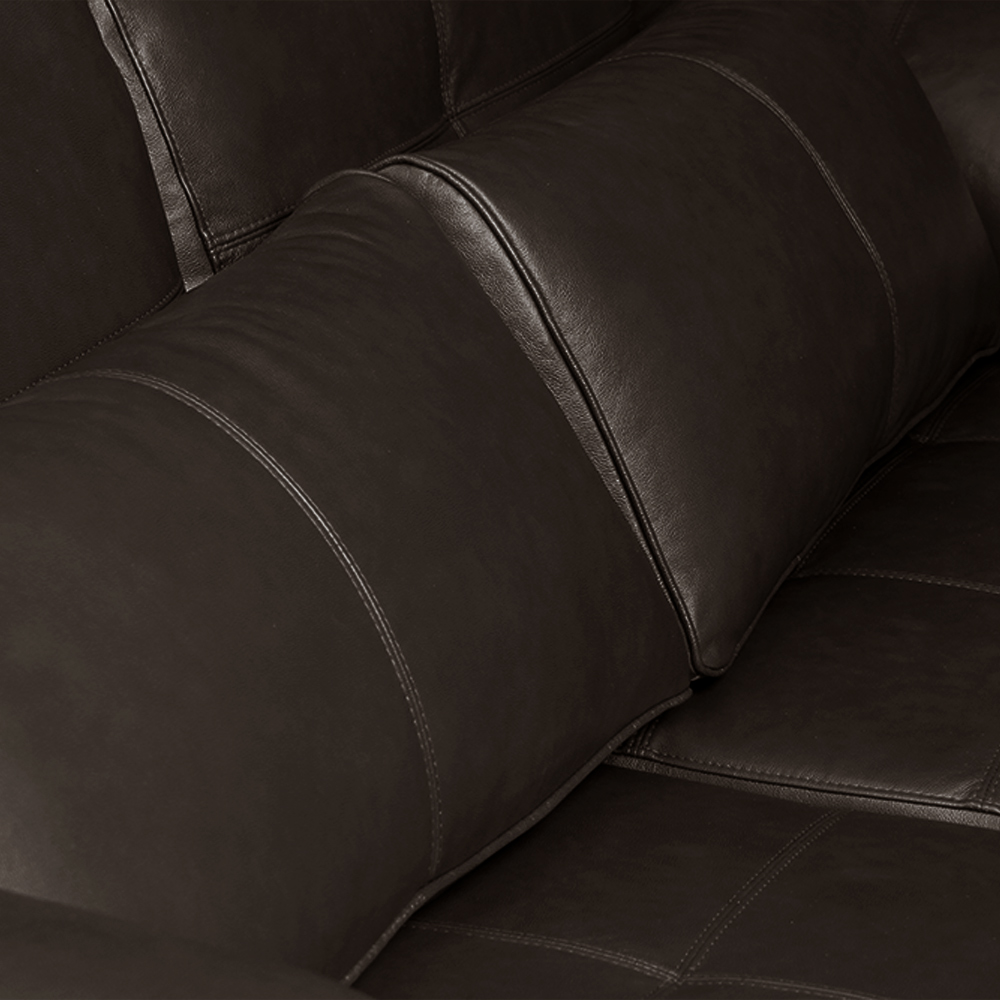 Sofá Decorativo Piece Bipartido Retrátil Sala de Estar 215cm Couro Marrom G58 - Gran Belo