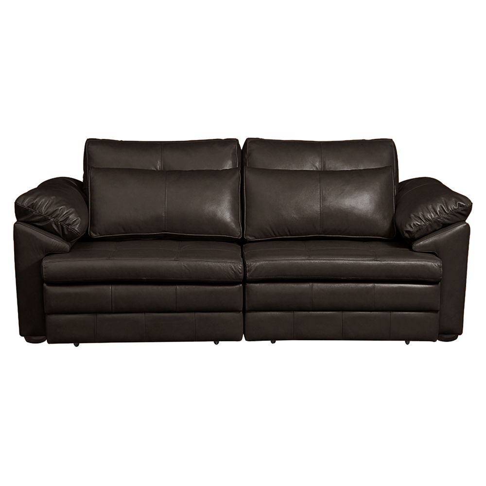 Sofá Decorativo Piece Bipartido Retrátil Sala de Estar 215cm Couro Marrom G58 - Gran Belo