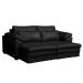 Sofá Decorativo Piece Bipartido Retrátil Sala de Estar 215cm Couro Preto G58 - Gran Belo