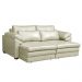 Sofá Decorativo Piece Bipartido Retrátil Sala de Estar 215cm Couro Tiza G58 - Gran Belo