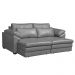 Sofá Decorativo Piece Bipartido Retrátil Sala de Estar 250cm Couro Cinza G58 - Gran Belo