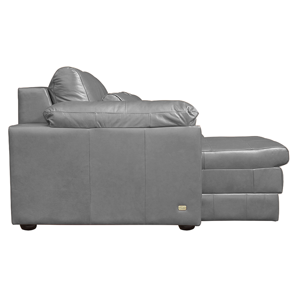 Sofá Decorativo Piece Bipartido Retrátil Sala de Estar 250cm Couro Cinza G58 - Gran Belo