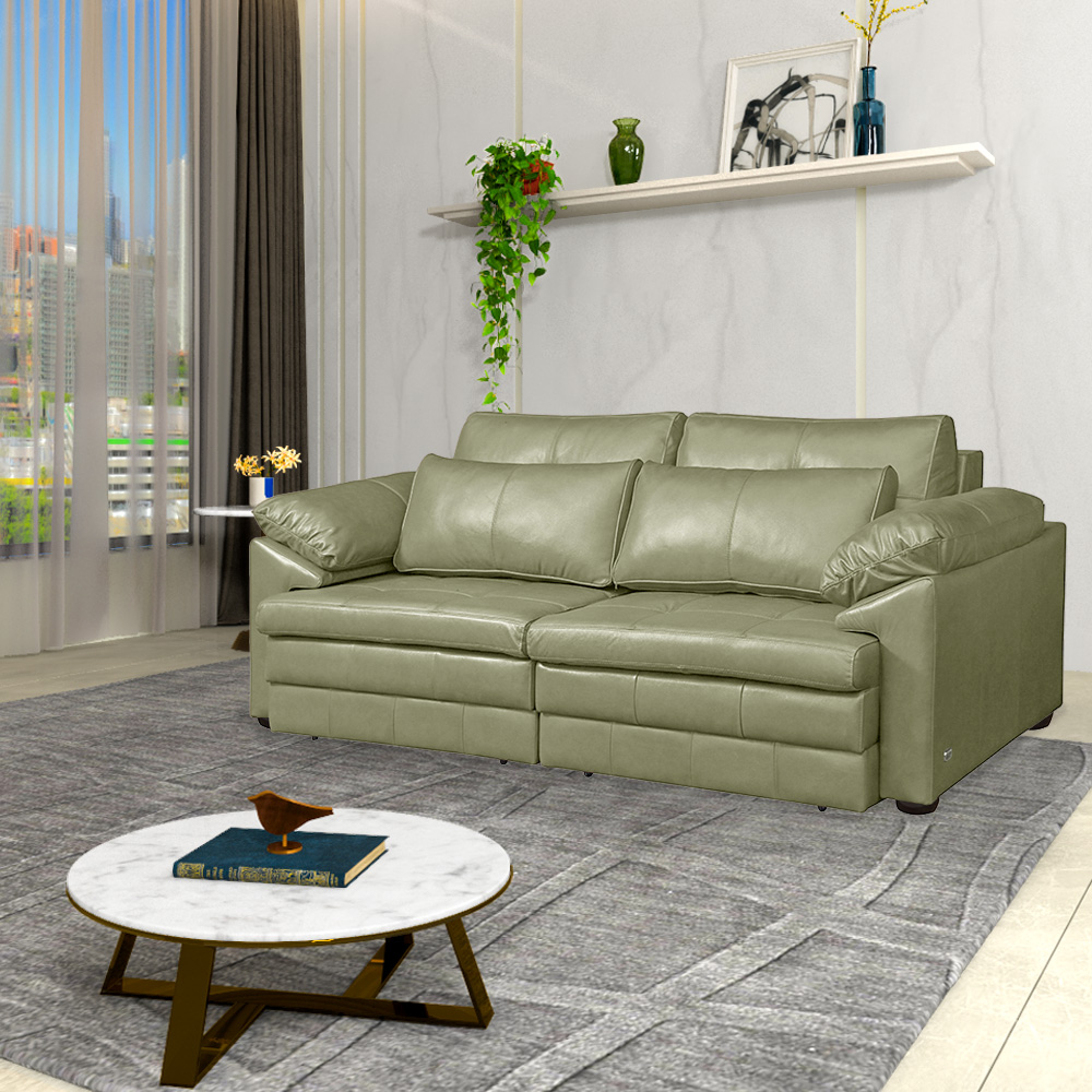 Sofá Decorativo Piece Bipartido Retrátil Sala de Estar 250cm Couro Fendi G58 - Gran Belo