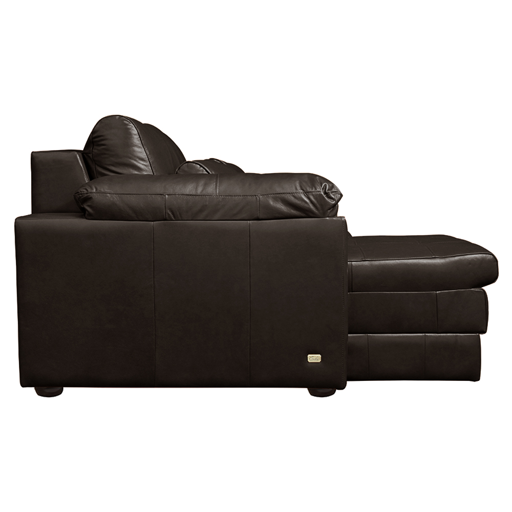 Sofá Decorativo Piece Bipartido Retrátil Sala de Estar 250cm Couro Marrom G58 - Gran Belo