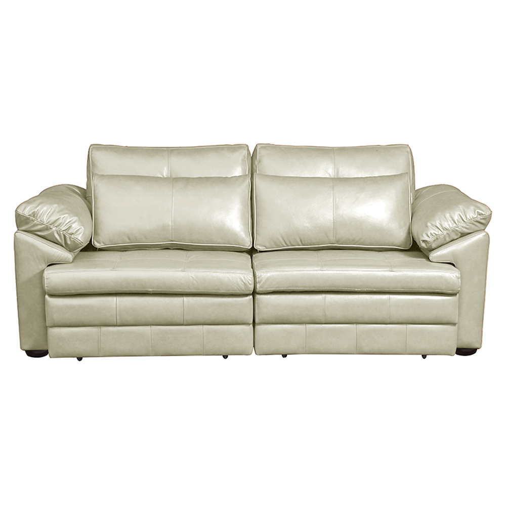 Sofá Decorativo Piece Bipartido Retrátil Sala de Estar 250cm Couro Tiza G58 - Gran Belo