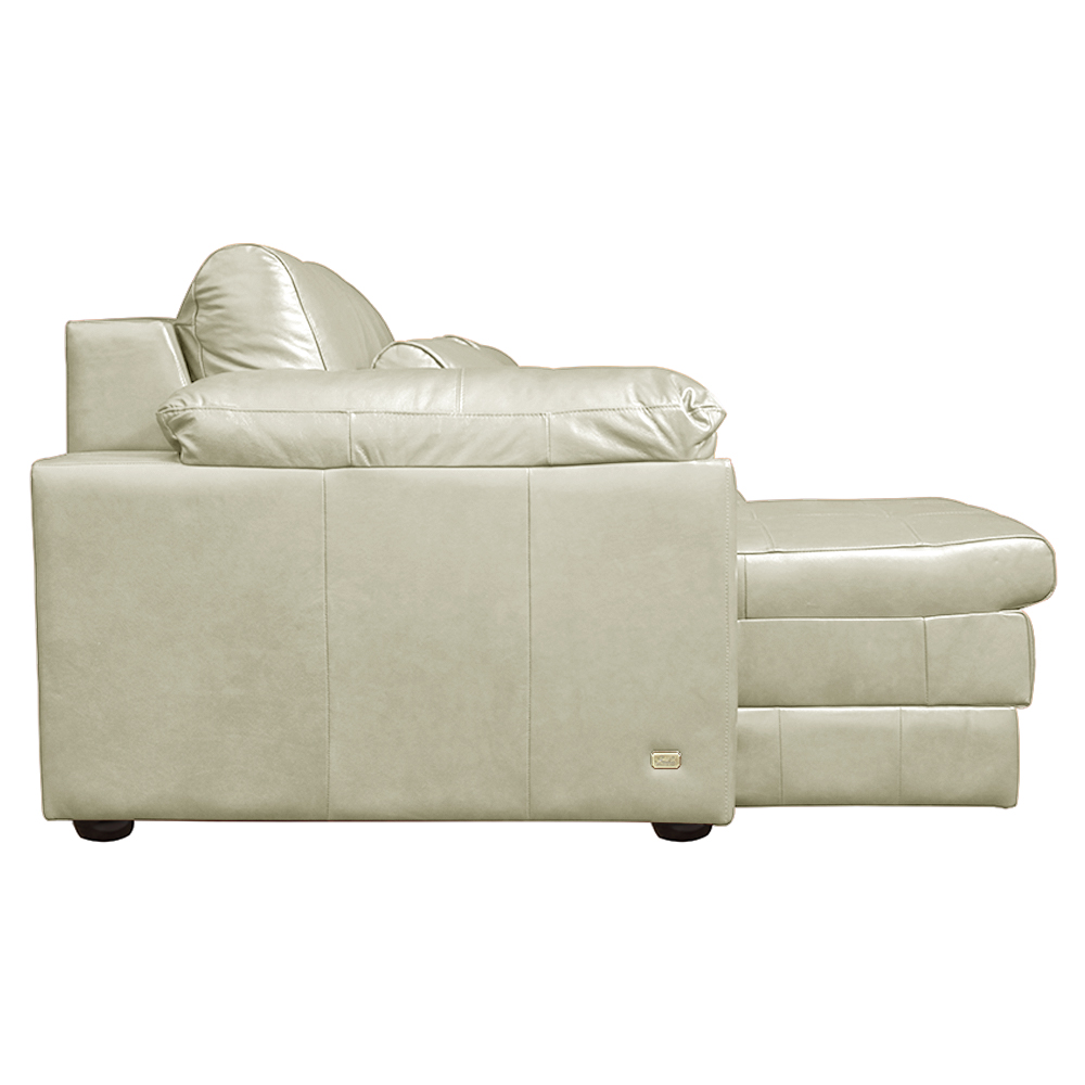 Sofá Decorativo Piece Bipartido Retrátil Sala de Estar 250cm Couro Tiza G58 - Gran Belo