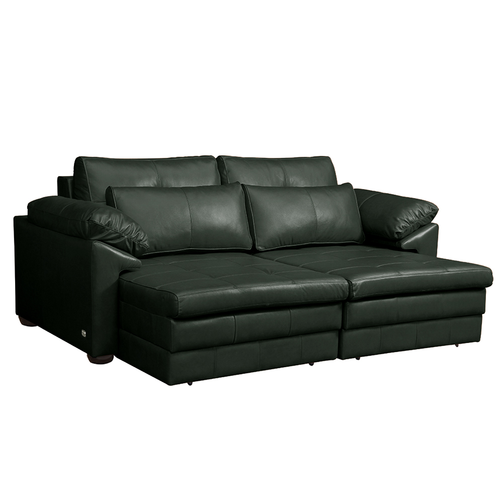 Sofá Decorativo Piece Bipartido Retrátil Sala de Estar 250cm Couro Verde G58 - Gran Belo