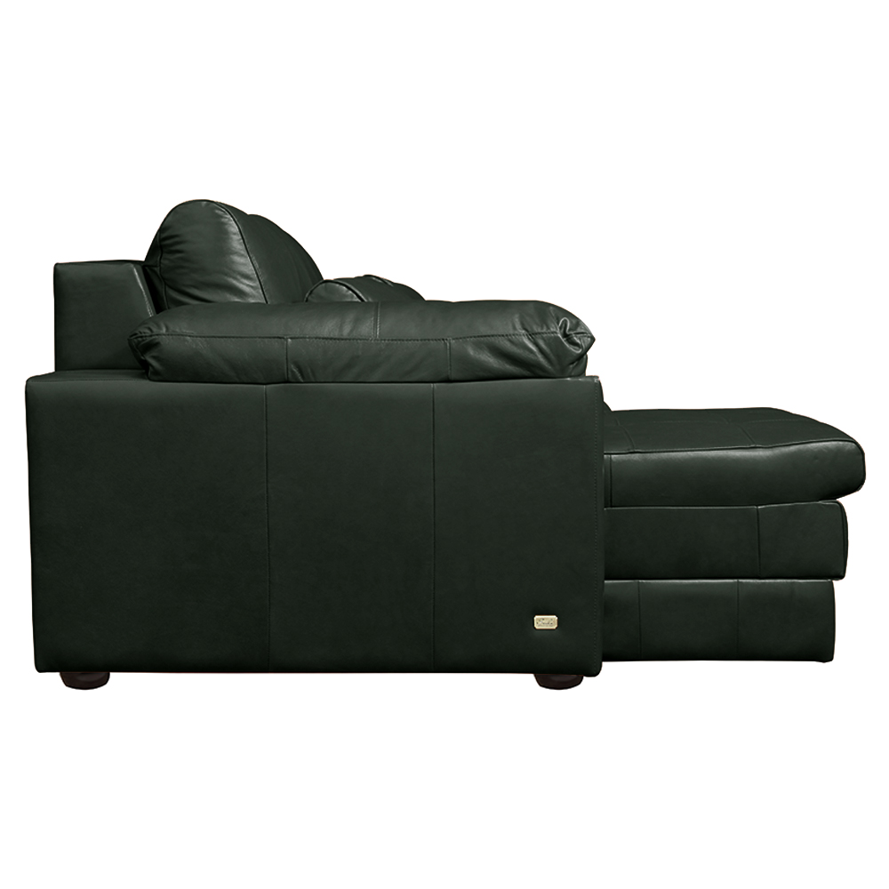 Sofá Decorativo Piece Bipartido Retrátil Sala de Estar 250cm Couro Verde G58 - Gran Belo