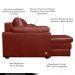 Sofá Decorativo Piece Bipartido Retrátil Sala de Estar 250cm Couro Vermelho G58 - Gran Belo