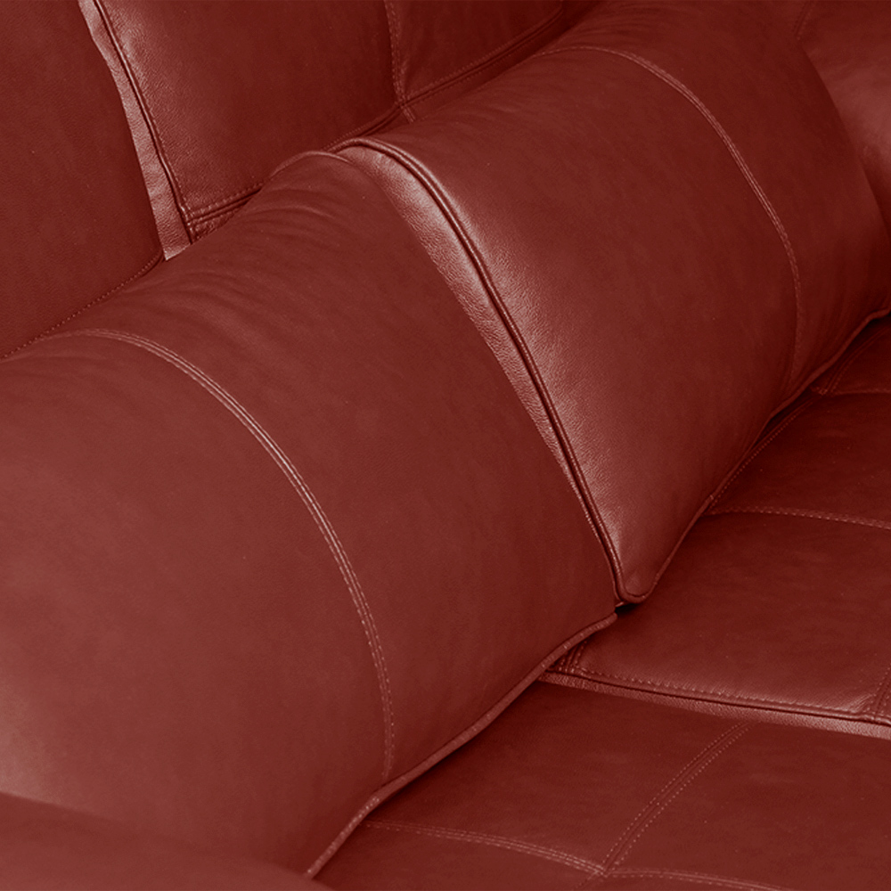 Sofá Decorativo Piece Bipartido Retrátil Sala de Estar 250cm Couro Vermelho G58 - Gran Belo