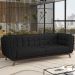 Sofá Decorativo Sala de Estar 180cm Rocket 2 Lugares Base Madeira PU Preto G45 - Gran Belo