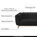Sofá Decorativo Sala de Estar 180cm Rocket 2 Lugares Base Madeira PU Preto G45 - Gran Belo