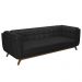 Sofá Decorativo Sala de Estar 180cm Rocket 2 Lugares Base Madeira PU Preto G45 - Gran Belo