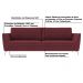 Sofá Decorativo Sala de Estar 190cm Olívia Suede Bordô G52 - Gran Belo