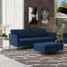 Sofá Decorativo Sala de Estar 210cm Olívia Suede Azul G52 - Gran Belo