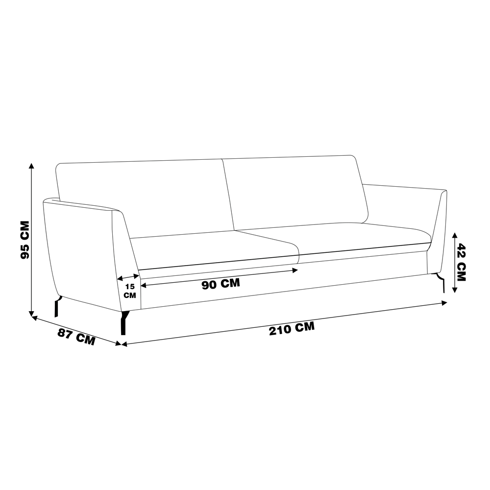 Sofá Decorativo Sala de Estar 210cm Olívia Suede Azul G52 - Gran Belo