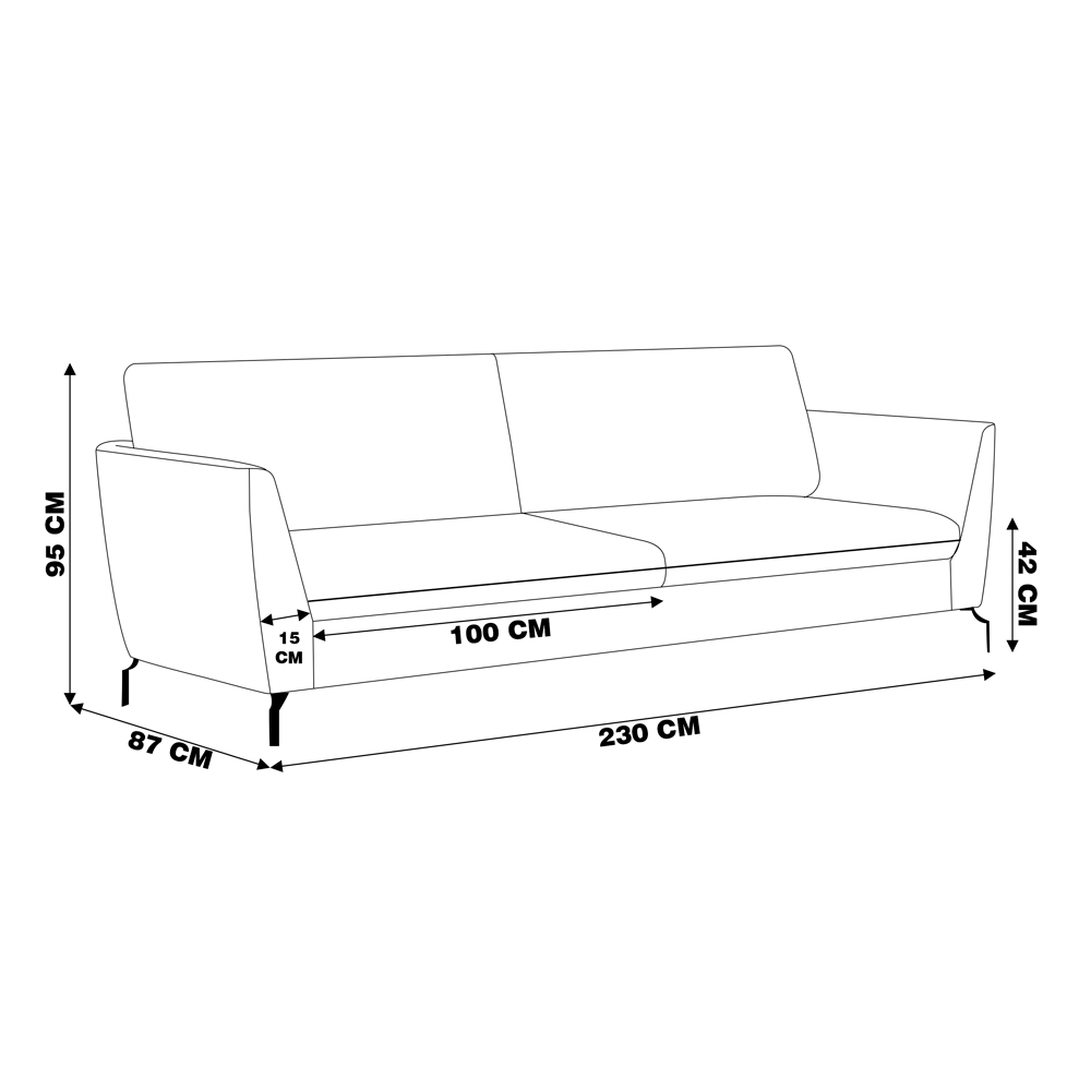 Sofá Decorativo Sala de Estar 230cm Olívia Suede Azul G52 - Gran Belo