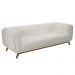 Sofá Decorativo Sala de Estar 240cm Rocket 3 Lugares Base Madeira Boucle Branco G45 - Gran Belo