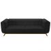 Sofá Decorativo Sala de Estar 240cm Rocket 3 Lugares Base Madeira PU Preto G45 - Gran Belo