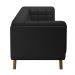 Sofá Decorativo Sala de Estar 240cm Rocket 3 Lugares Base Madeira PU Preto G45 - Gran Belo