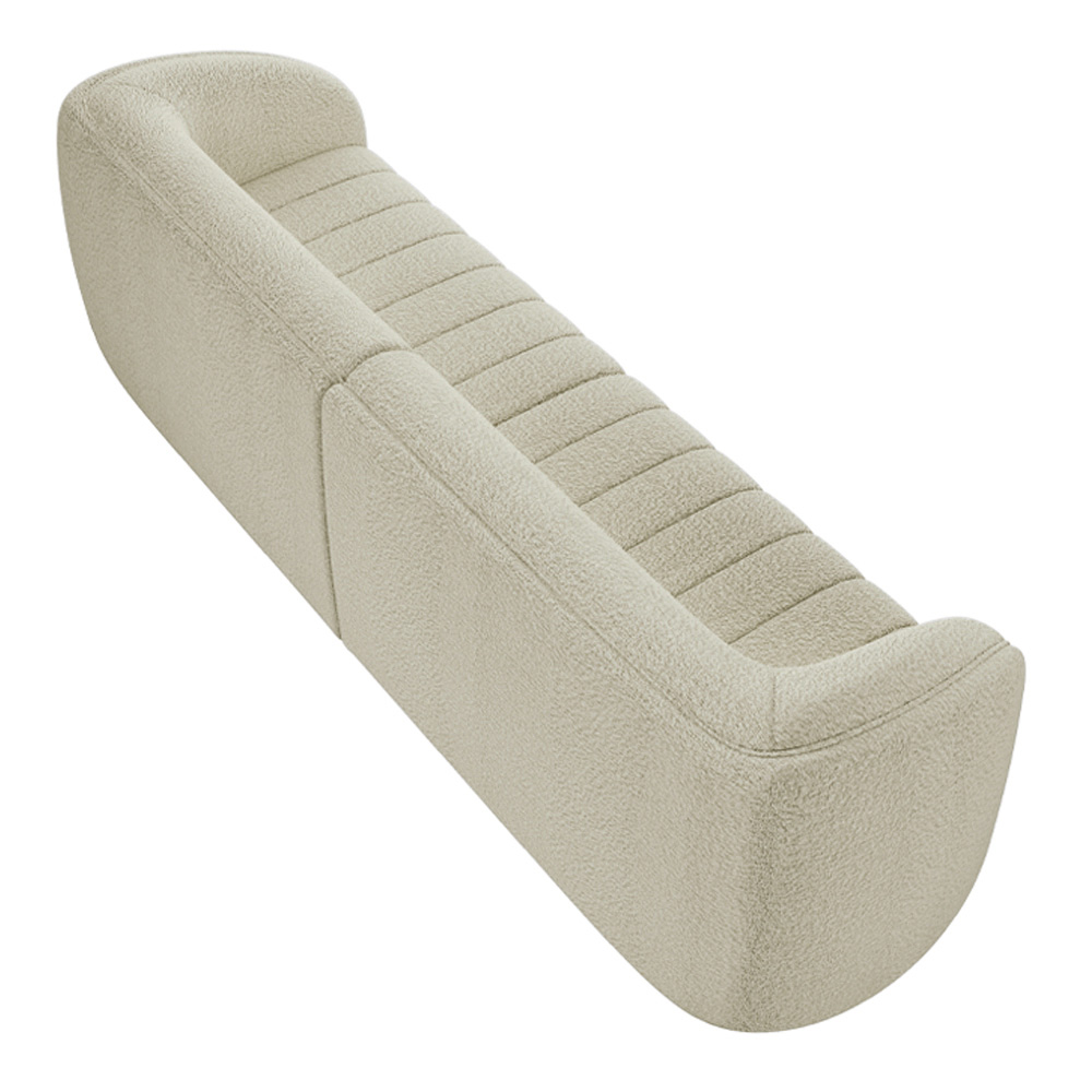 Sofá Decorativo Sala de Estar 252cm Adam 3 Lugares Boucle Off White G45 - Gran Belo