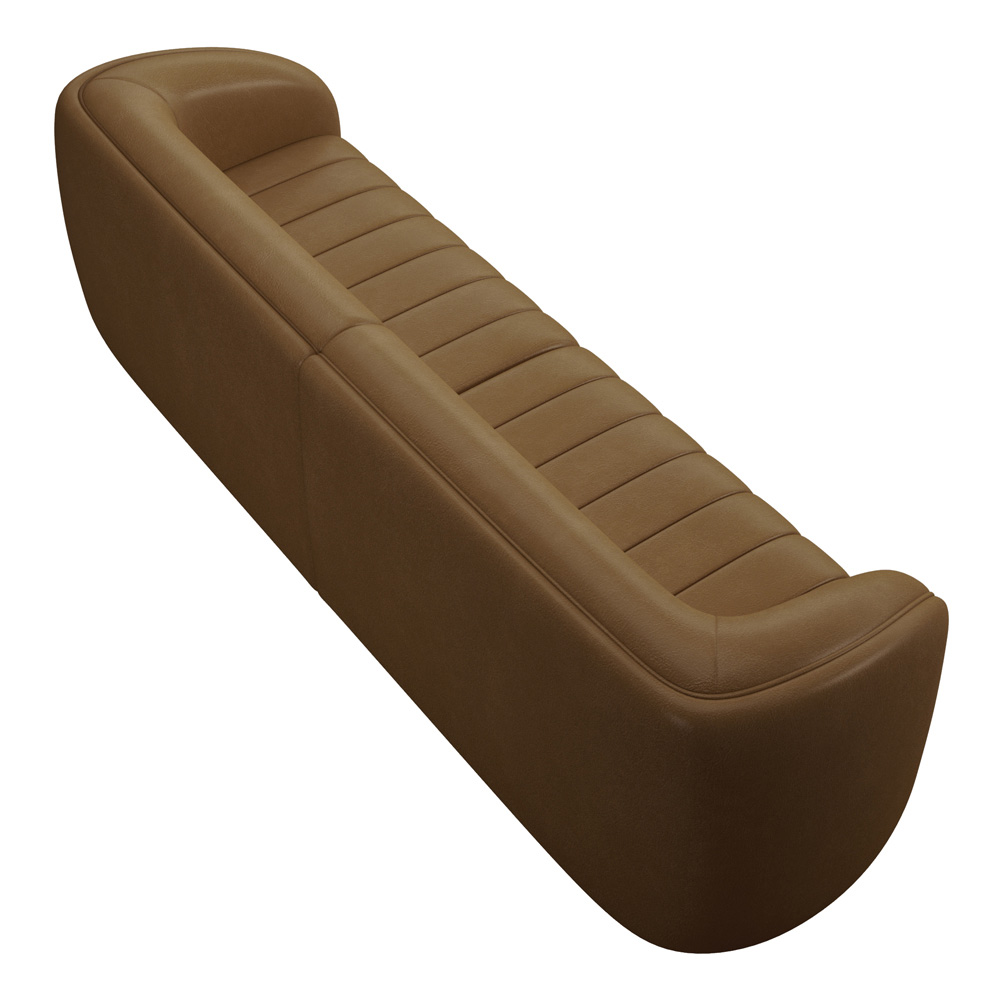 Sofá Decorativo Sala de Estar 252cm Adam 3 Lugares PU Caramelo G45 - Gran Belo