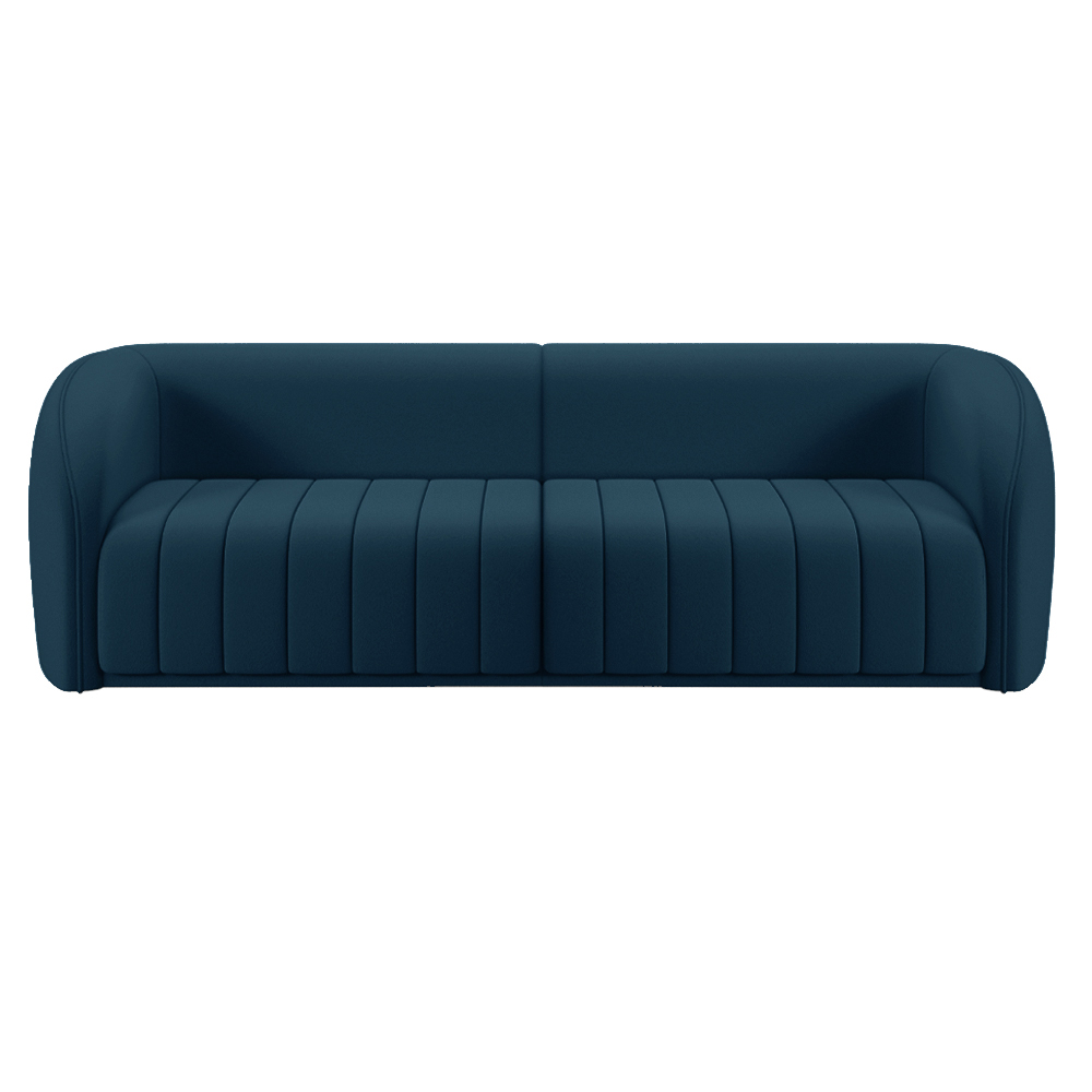 Sofá Decorativo Sala de Estar 252cm Adam 3 Lugares Veludo Azul Marinho G45 - Gran Belo