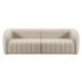 Sofá Decorativo Sala de Estar 252cm Adam 3 Lugares Veludo Bege G45 - Gran Belo