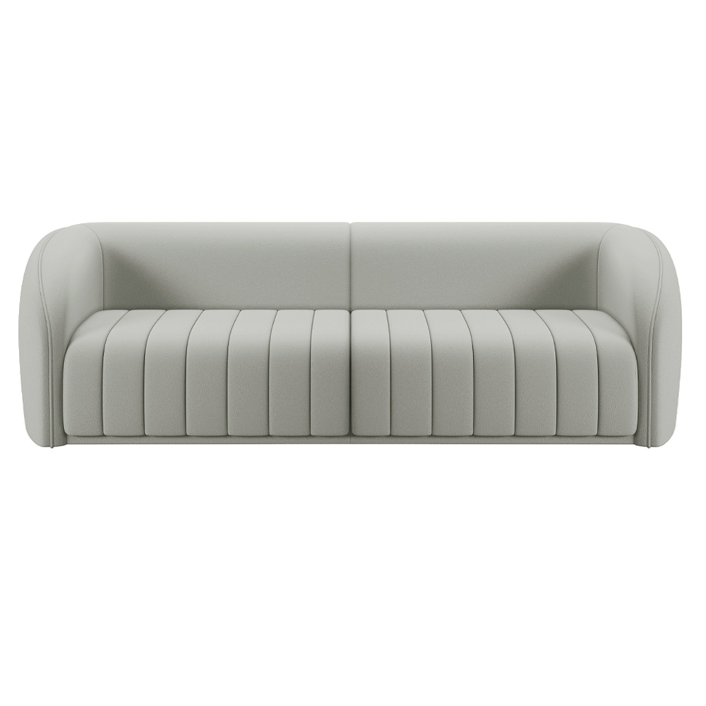 Sofá Decorativo Sala de Estar 252cm Adam 3 Lugares Veludo Cinza Claro G45 - Gran Belo