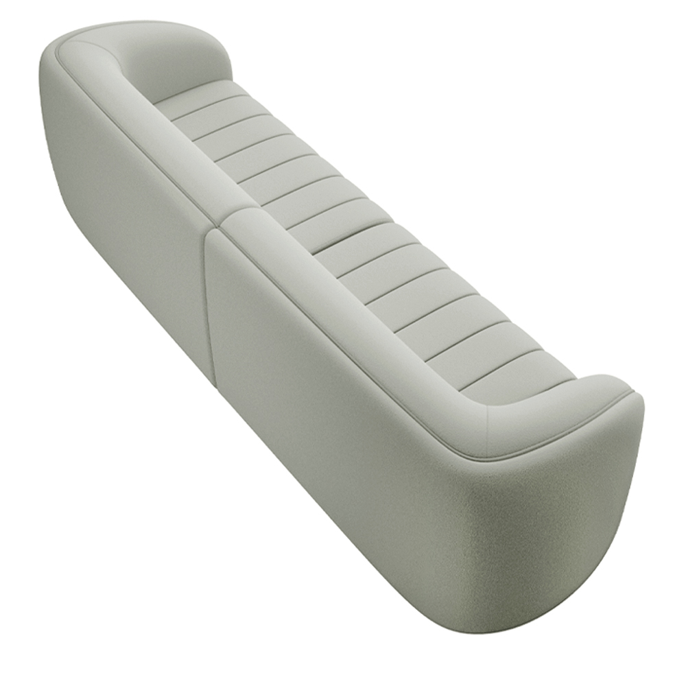Sofá Decorativo Sala de Estar 252cm Adam 3 Lugares Veludo Cinza Claro G45 - Gran Belo