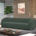 Sofá Decorativo Sala de Estar 252cm Adam 3 Lugares Veludo Cinza G45 - Gran Belo