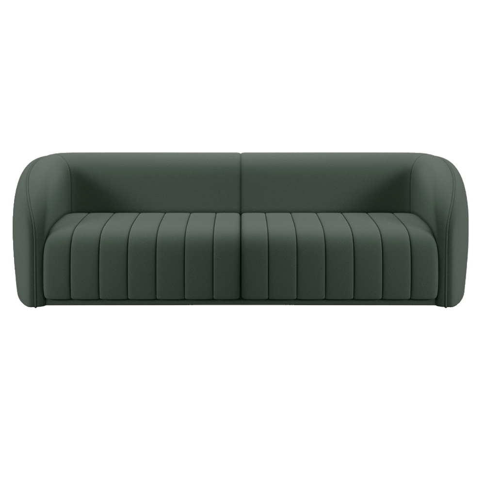 Sofá Decorativo Sala de Estar 252cm Adam 3 Lugares Veludo Cinza G45 - Gran Belo